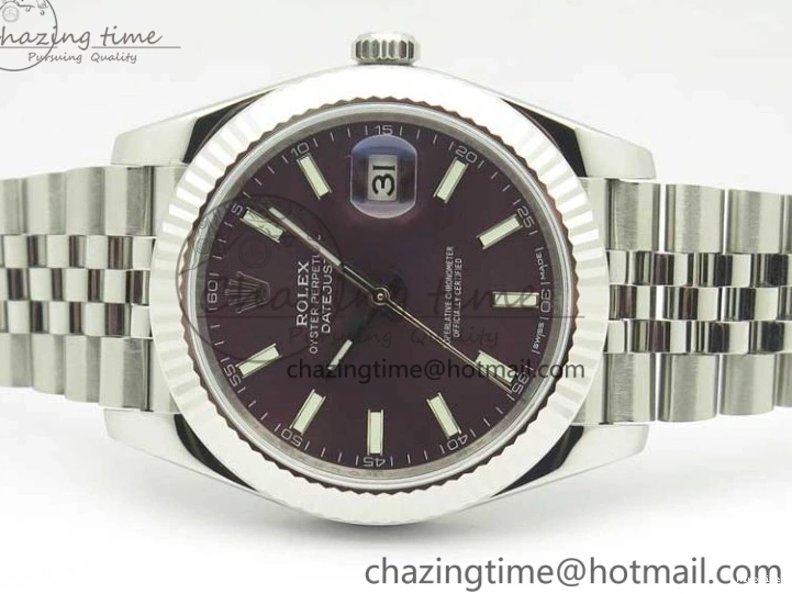 MiroTime 0215 DateJust 126334 SS REF 1:1 Best Edition Purple Dial Stick Markers on New version Jubilee Bracelet A TopPick 3422